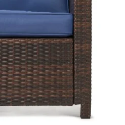 6pc Wicker Outdoor Conversation Set With Cushions & Ottomans - Blue - EDYO LIVING -Sunnydaze Decor Store GUEST d8bdc26f c5c9 4968 a49d cbd974c828eb