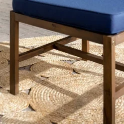 Modular Acacia Wood Armless Patio Chair With Cushion - Dark Brown/Navy - Saracina Home 14 Modular Acacia Wood Armless Patio Chair With Cushion - Dark Brown/Navy - Saracina Home -Sunnydaze Decor Store GUEST d90662da d272 4b1f 84e6 f3d25461ded6