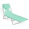 Ostrich Chaise Lounge Outdoor Portable Folding 4-Position Recliner Chair For Beach, Patio, Camp, & Pool With Carrying Strap, Teal (4 Pack)