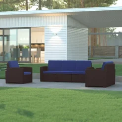 Emma And Oliver Faux Rattan Loveseat With All-Weather Cushions -Sunnydaze Decor Store GUEST da13de80 2e36 4eae adad b63b523b5dd3