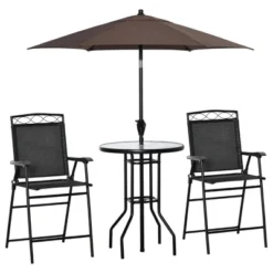 Outsunny 4 Piece Patio Bar Set For 2 With 6' Adjustable Tilt Umbrella, Outdoor Bistro Set With Folding Chairs & Glass Round Dining Table 15 Outsunny 4 Piece Patio Bar Set For 2 With 6' Adjustable Tilt Umbrella, Outdoor Bistro Set With Folding Chairs & Glass Round Dining Table -Sunnydaze Decor Store GUEST da28f227 9b3f 4e60 bb6d 5cf9f9b04c3c