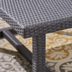 Santa Rosa 8pc Wicker & Aluminum Sofa Dining Set - Gray/Silver - Christopher Knight Home -Sunnydaze Decor Store GUEST dc15850d a6f5 4d88 a103 0e0ba4eb180a