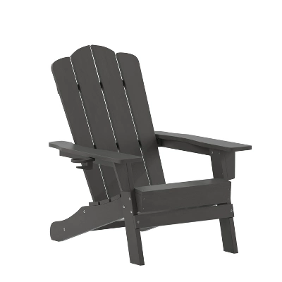Emma And Oliver Adirondack Chair With Cup Holder, Weather Resistant HDPE Adirondack Chair 12 Emma And Oliver Adirondack Chair With Cup Holder, Weather Resistant HDPE Adirondack Chair - Image 12