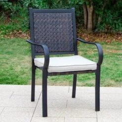 7pc Patio Dining Set With Steel Table & Rattan Chairs - Captiva Designs -Sunnydaze Decor Store GUEST dc6bd9d1 4196 4ed3 a7a7 8fb107e1df5f