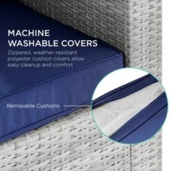 Best Choice Products 2-Person Outdoor Patio Loveseat Wicker Sofa Couch Furniture Set W/ 2 Accent Pillows - Gray/Navy 8 Best Choice Products 2-Person Outdoor Patio Loveseat Wicker Sofa Couch Furniture Set W/ 2 Accent Pillows - Gray/Navy -Sunnydaze Decor Store GUEST dd3b8b00 9ebe 4f02 b3cf 406ca31220a5