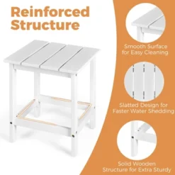 Costway 3PCS Patio Adirondack Chair Side Table Set Solid Wood Garden Deck White -Sunnydaze Decor Store GUEST de1c3d25 bb20 493e aac7 0143ebfbb094