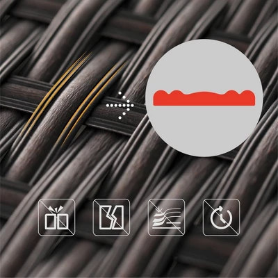 Captiva Designs 7pc Steel & Wicker Outdoor Square Fire Pit Furniture Set With Cushions 5 Captiva Designs 7pc Steel & Wicker Outdoor Square Fire Pit Furniture Set With Cushions - Image 5