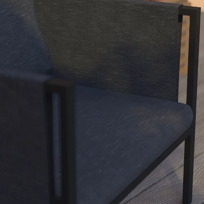 Merrick Lane Outdoor Patio Chair With Removable Fabric Cushions And Steel Frame 6 Merrick Lane Outdoor Patio Chair With Removable Fabric Cushions And Steel Frame - Image 6