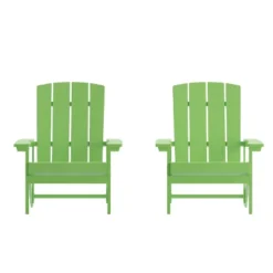 Merrick Lane Set Of 2 Adirondack Patio Chairs With Vertical Lattice Back And Weather Resistant Frame -Sunnydaze Decor Store GUEST dfe2940a e724 4993 88d6 7e3b90929390