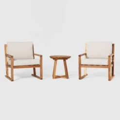 Saracina Home 3pc Modern Slat-Back Acacia Outdoor Conversation Set With Cushions 11 Saracina Home 3pc Modern Slat-Back Acacia Outdoor Conversation Set With Cushions -Sunnydaze Decor Store GUEST e228f191 c7e4 49f0 8884 eecb92073a20