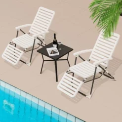 Costway Patio PP Chaise Lounge Folding Reclining Chair 7-Level Backrest Footrest White 10 Costway Patio PP Chaise Lounge Folding Reclining Chair 7-Level Backrest Footrest White -Sunnydaze Decor Store GUEST e25a05c1 d5e0 4062 9035 5a5c8755aab1