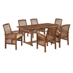 7pc Acacia Wood Patio Dining Set With Cushions - Saracina Home -Sunnydaze Decor Store GUEST e337eac1 6660 4fee 8206 29a97ef71e04