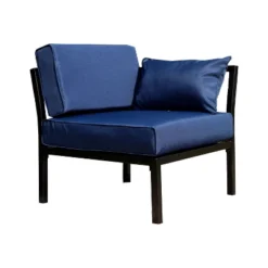 Patio Festival 4pc Steel Outdoor Patio Sectional Sofa With Cushions Furniture Set Blue -Sunnydaze Decor Store GUEST e3745274 ffde 4756 8a46 c716ea26ad0a