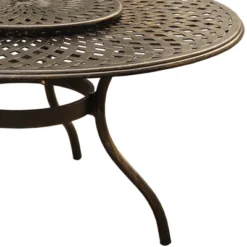 59" Contemporary Modern Mesh Lattice Aluminum Round Dining Table With Lazy Susan - Bronze - Oakland Living 9 59" Contemporary Modern Mesh Lattice Aluminum Round Dining Table With Lazy Susan - Bronze - Oakland Living -Sunnydaze Decor Store GUEST e5f94eb0 ca0f 4168 a3a2 e48e391011d1