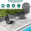 Costway 3pcs Patio Folding Table Chair Set Extra-Large Seat Metal Frame Portable Outdoor
