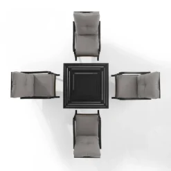 5pc Dahlia Outdoor Steel Set With Fire Table Taupe/Matte Black - Crosley -Sunnydaze Decor Store GUEST e87d0ac4 1c2d 40c3 822c 8acef660cd31