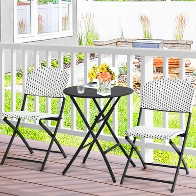 Tangkula 3PCS Patio Rattan Furniture Set Outdoor Chairs & Coffee Table Wicker Bistro Table Set For Balcony Lawn Garden 1 Tangkula 3PCS Patio Rattan Furniture Set Outdoor Chairs & Coffee Table Wicker Bistro Table Set For Balcony Lawn Garden