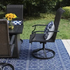 5pc Patio Dining Set With Square Steel Fire Pit With Faux Wood Tabletop & Rattan 360 Swivel Chairs - Captiva Designs 19 5pc Patio Dining Set With Square Steel Fire Pit With Faux Wood Tabletop & Rattan 360 Swivel Chairs - Captiva Designs -Sunnydaze Decor Store GUEST e993d866 073c 4e05 b6db c8d63422700d