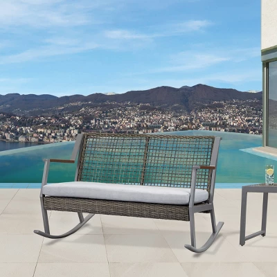 Calvin Two Seat Rocker Gray - Real Flame 5 Calvin Two Seat Rocker Gray - Real Flame - Image 5