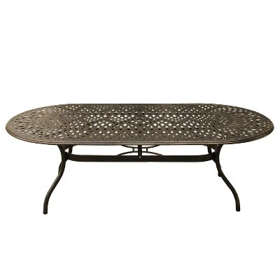 95" Oval Modern Outdoor Mesh Lattice Aluminum Dining Table - Bronze - Oakland Living 1 95" Oval Modern Outdoor Mesh Lattice Aluminum Dining Table - Bronze - Oakland Living