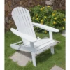 Northbeam Outdoor Garden Portable Foldable Wooden Adirondack Deck Chair With Easy To Fold Design, White