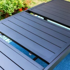 9pc Patio Set With Steel Expandable Table & Padded Sling C-Spring Arm Chairs - Captiva Designs -Sunnydaze Decor Store GUEST f07a46db cfbe 45fb b531 f5835fc2a0c6