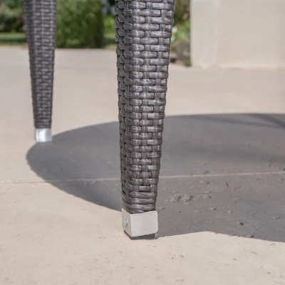 Dominica Round Wicker Dining Table Gray - Christopher Knight Home 3 Dominica Round Wicker Dining Table Gray - Christopher Knight Home - Image 3