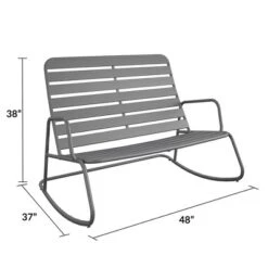 Roberta Indoor/Outdoor Rocker Loveseat - Novogratz -Sunnydaze Decor Store GUEST f19bd8b9 e853 4c51 a509 03d1b13de488