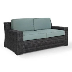 Beaufort Outdoor Wicker Loveseat - Mist - Crosley 14 Beaufort Outdoor Wicker Loveseat - Mist - Crosley -Sunnydaze Decor Store GUEST f23d4f7e 209c 4bb4 86a3 0b2891eb14e1