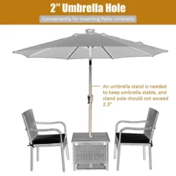 Costway 3PCS Patio Rattan Furniture Bistro Set Wood Side Table Stackable Chair -Sunnydaze Decor Store GUEST f2bfce9b 09c8 4c15 a849 63d1dc8787ef