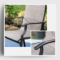 5pc Patio Dining Set With Steel Table With 1.57" Umbrella Hole & Padded Arm Chairs - Captiva Designs -Sunnydaze Decor Store GUEST f2c61aae 9c36 4f66 85a7 91a0c2045f83