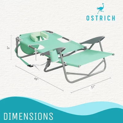 Ostrich Lightweight Portable Outdoor On Your Back Folding Reclining Chair For Lawn Beach Camping With 5 Seat Adjustment Backpack Straps And Cup Holder 2 Ostrich Lightweight Portable Outdoor On Your Back Folding Reclining Chair For Lawn Beach Camping With 5 Seat Adjustment Backpack Straps And Cup Holder - Image 2