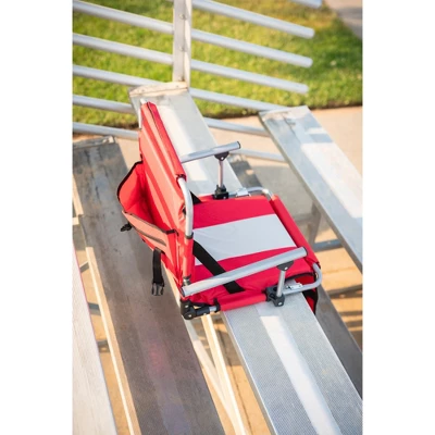 Stansport Folding Stadium Seat With Arms Red/Tan 8 Stansport Folding Stadium Seat With Arms Red/Tan - Image 8