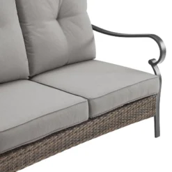 Dahlia Outdoor Steel Sofa Taupe/Matte Black - Crosley -Sunnydaze Decor Store GUEST f3c84852 b9fa 4384 9b2c 0940da8d806a