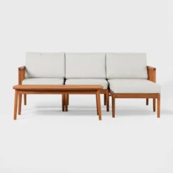 Saracina Home 4pc Modern Boho Eucalyptus Spindle Outdoor Sectional Set -Sunnydaze Decor Store GUEST f446e2a0 2704 4f48 8df0 4f1ef2c2f33a