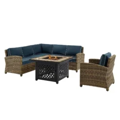 Bradenton 5pc Outdoor Wicker Seating With Fire Table - Crosley -Sunnydaze Decor Store GUEST f4f1748b 65bf 41d4 b3cf 0a5e0a9d3076