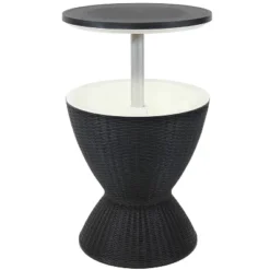 Sunnydaze Decor Sunnydaze Rattan Design Patio Bar Cooler Table With Height-Adjustable Tabletop - Phantom Gray -Sunnydaze Decor Store GUEST f5d23d33 54ae 403e b496 4ca9b3505b80