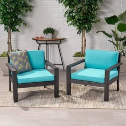 Santa Ana 2pk Acacia Wood Club Chairs - Christopher Knight Home -Sunnydaze Decor Store GUEST f73f29d6 e0d9 47a3 901b f70665d0f4d4
