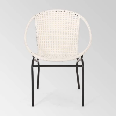 Java 3pc Faux Rattan Modern Chat Set - White - Christopher Knight Home 3 Java 3pc Faux Rattan Modern Chat Set - White - Christopher Knight Home - Image 3