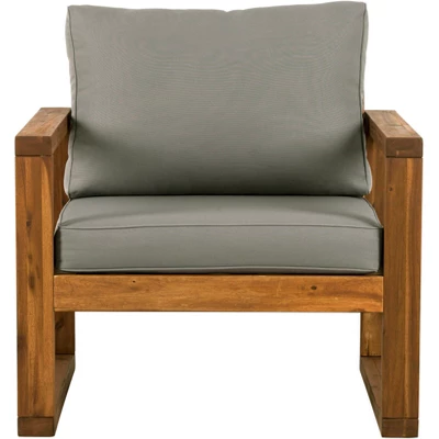 Galia 2pc Square Leg Acacia Wood Chair And Ottoman With Cushions - Brown - Saracina Home 12 Galia 2pc Square Leg Acacia Wood Chair And Ottoman With Cushions - Brown - Saracina Home - Image 12