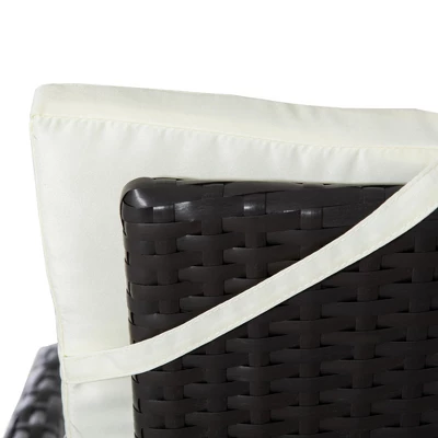 Outsunny 3 Pieces Patio PE Rattan Sofa Set, Outdoor Recliner Chairs With Wood Grain Plastic Top Coffee Table Conversation Furniture Set, For Garden, Backyard, Deck 4 Outsunny 3 Pieces Patio PE Rattan Sofa Set, Outdoor Recliner Chairs With Wood Grain Plastic Top Coffee Table Conversation Furniture Set, For Garden, Backyard, Deck - Image 4