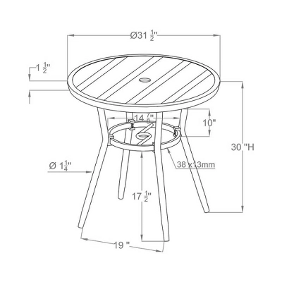 5pc Arna Patio Set With 32" Round Dining Table - MiBasics 7 5pc Arna Patio Set With 32" Round Dining Table - MiBasics - Image 7