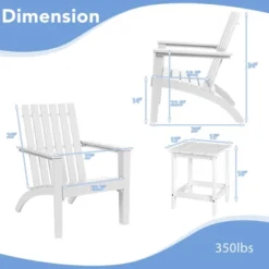 Costway 3PCS Patio Adirondack Chair Side Table Set Solid Wood Garden Deck White -Sunnydaze Decor Store GUEST fcddf072 9b04 435d 91fb 07ccb5d4ab61