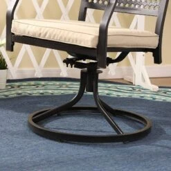 7pc Outdoor Dining Set With Swivel Chairs With Cushions & Faux Wood Table With Umbrella Hole - Captiva Designs 31 7pc Outdoor Dining Set With Swivel Chairs With Cushions & Faux Wood Table With Umbrella Hole - Captiva Designs -Sunnydaze Decor Store GUEST fd07b694 c755 4e8a a466 2091a2d02cf5