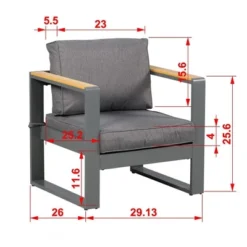 Aoodor Aluminum Armchair, 2 PCS Single Sofa -Sunnydaze Decor Store GUEST ff820971 afcd 4b51 9424 d7f11e22a30f