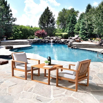 Weston Eucalyptus Wood Outdoor Cocktail Table - Natural - Alaterre Furniture 1 Weston Eucalyptus Wood Outdoor Cocktail Table - Natural - Alaterre Furniture